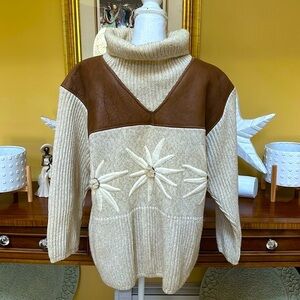Iceberg Jean-Charles De Castelbajac Vintage Wool & Shearling Sweater Size 46